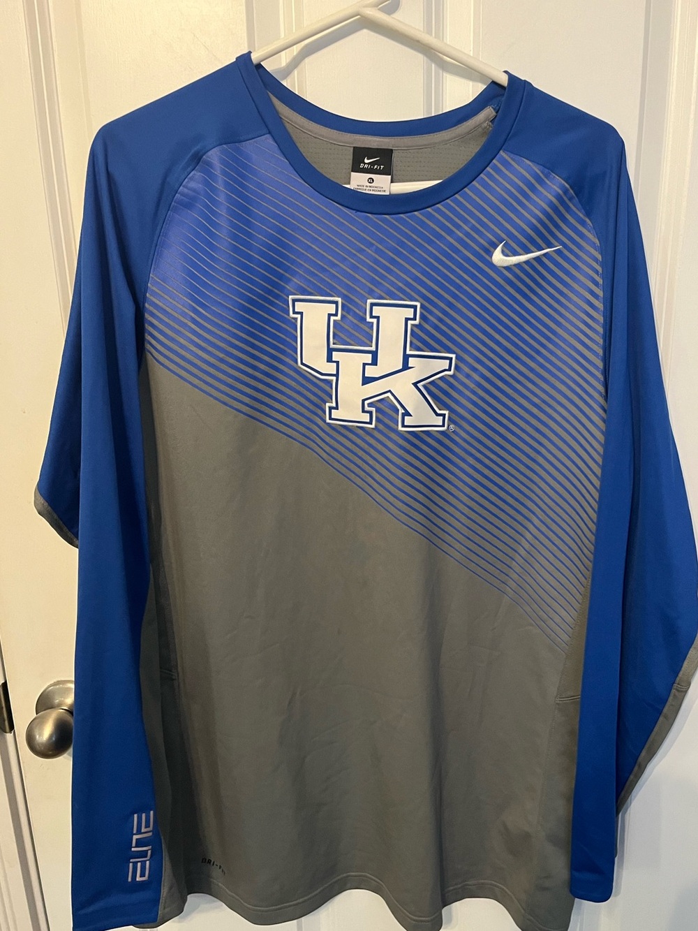 Nike Blue and Gray UK Long-Sleeve Performance Shirt